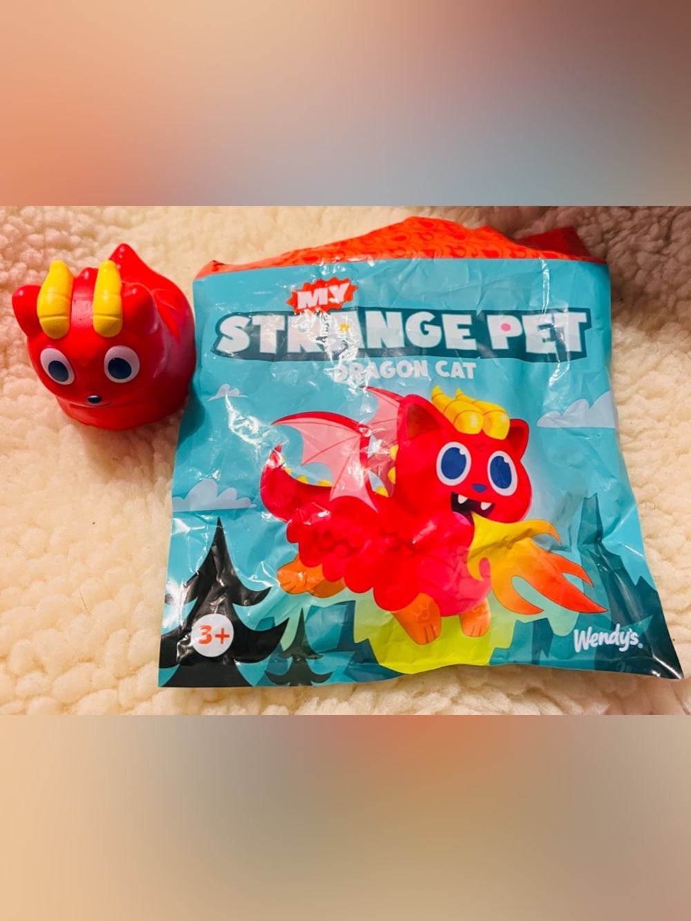 Wendy’s My Strange Pet Dragon Cat Red and Yellow Kids Toy Animal Figure